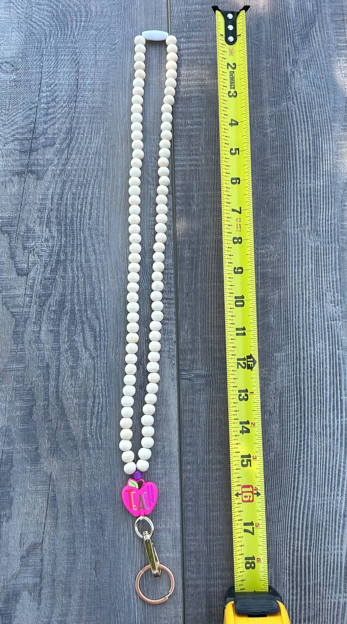 Pink Apple Teach Lanyard with Breakaway Clasp