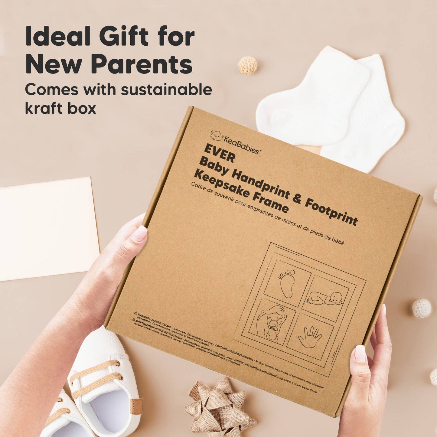 Ever Baby Hand & Footprint Keepsake Frame: Alpine White