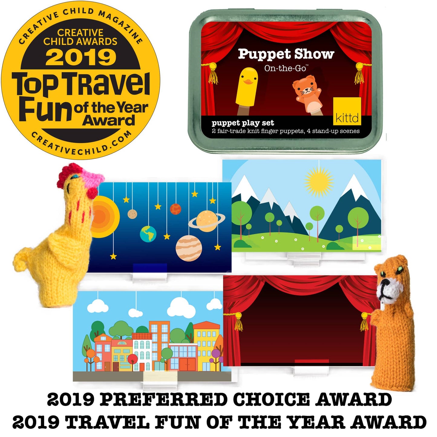 Puppet Show On-the-Go Kids Pretend Play Set