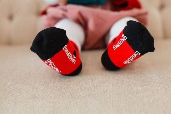 Ladybug Red Ankle Socks