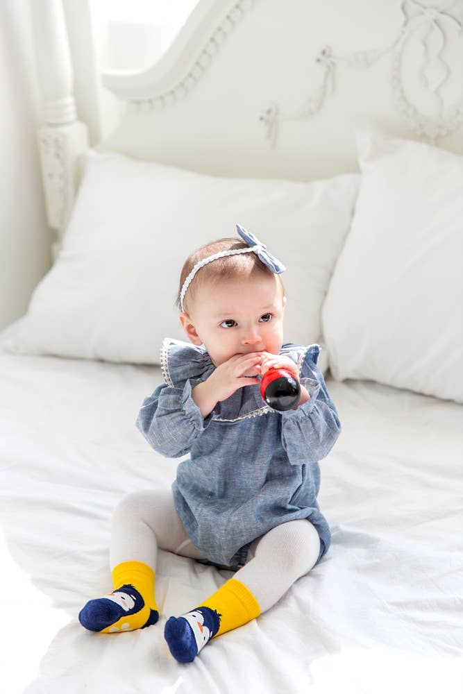 Penguin Zoo Baby Animal Socks: Yellow / XS (0~18M)