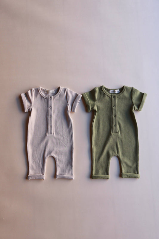 Newborn Ribbed Button Jumpsuit