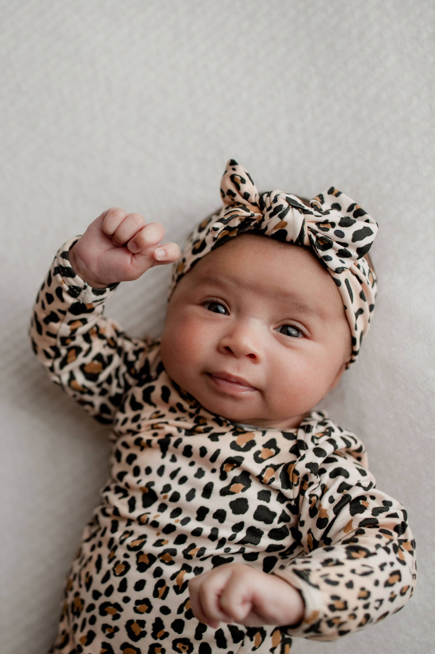 Leopard Knotted Gown: Gown & Hat
