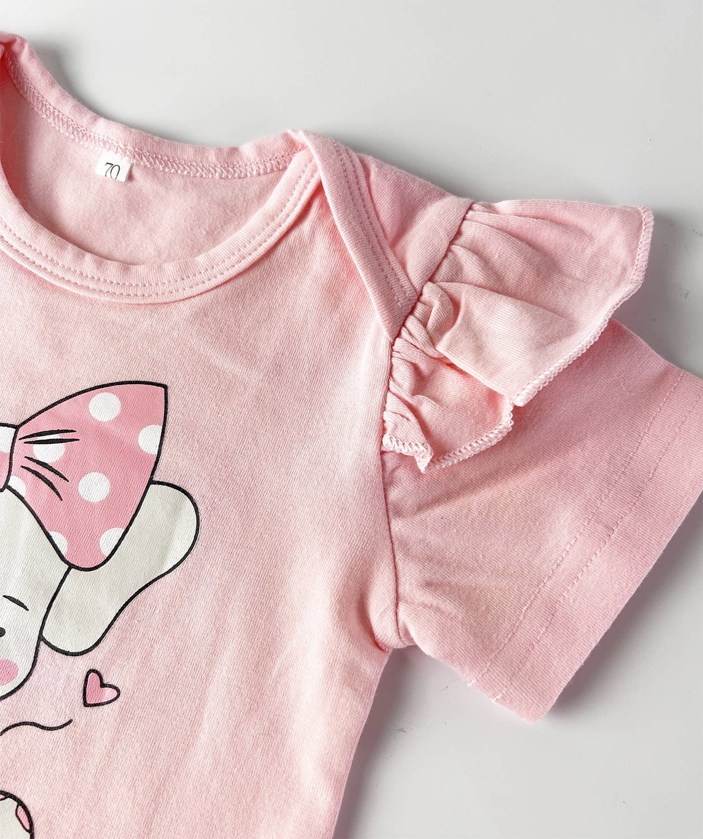 Elephant Pink Bodysuit, Shorts & Headband 3pcs Baby Girl Set