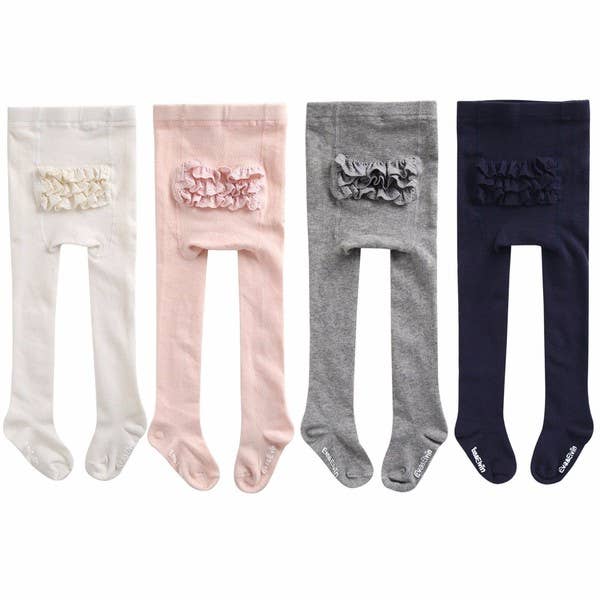 Frill Tights: Navy / 12-24M