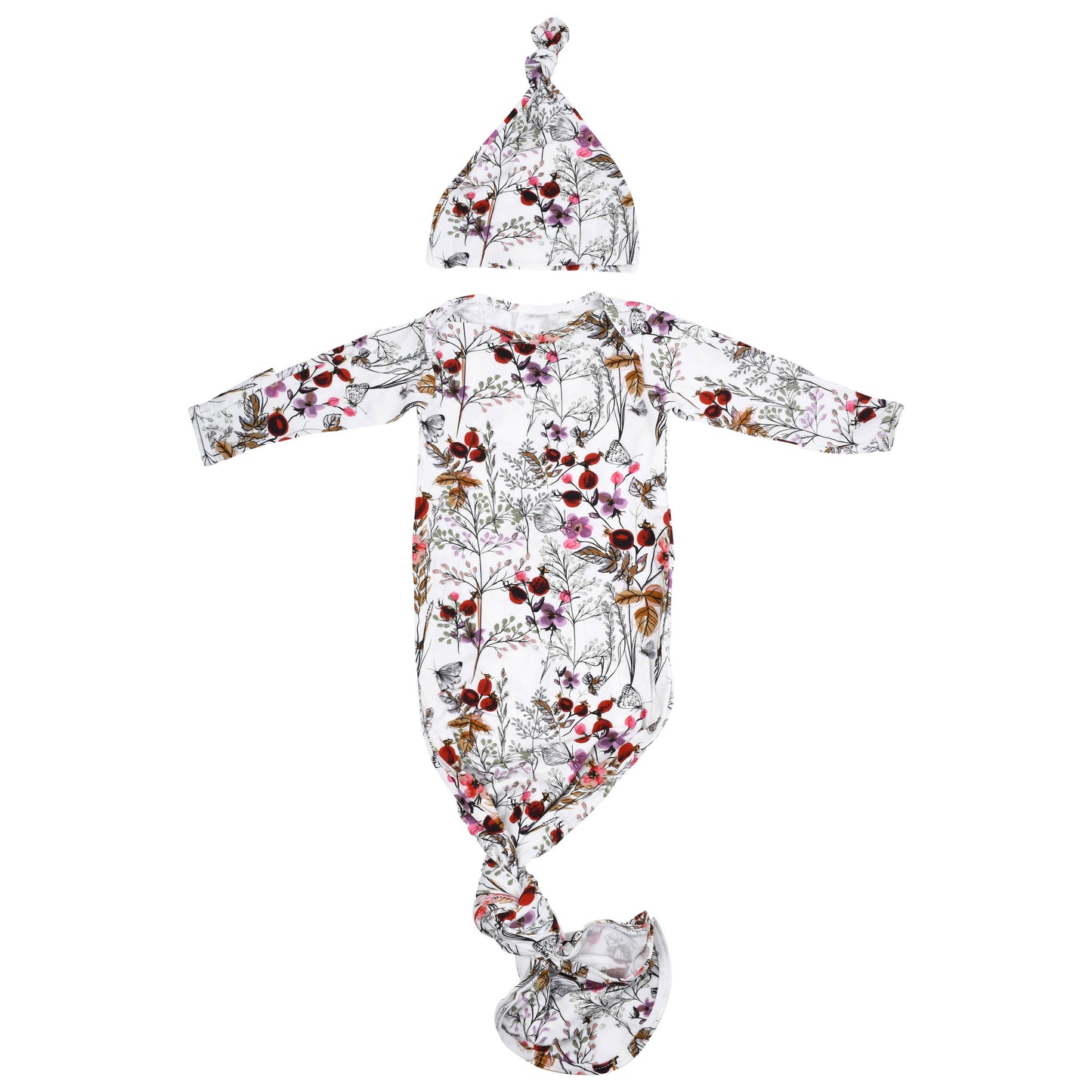 Floral Flower Knotted Gown: Gown & Bow