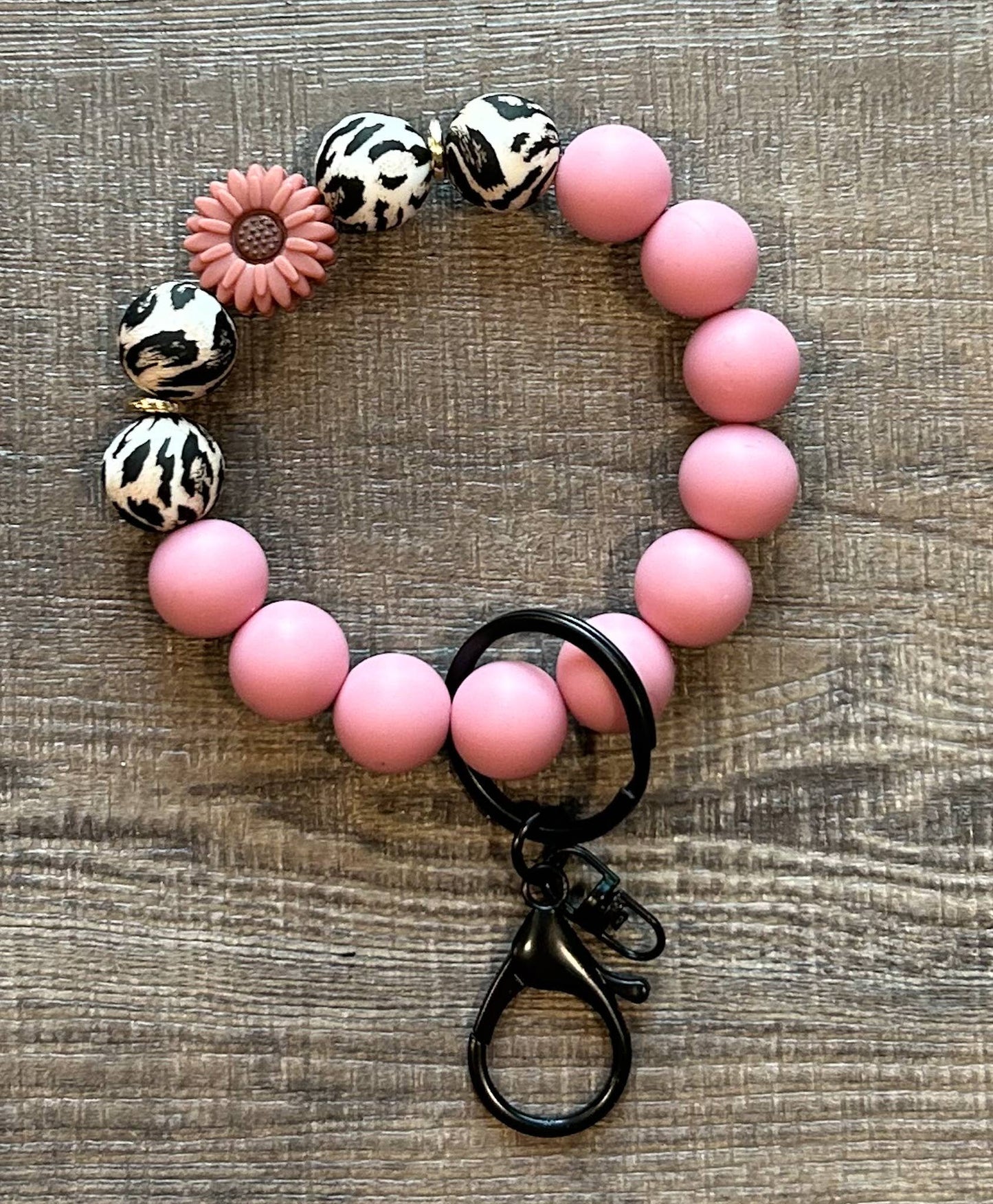 Floral Flower Wristlet Keychain