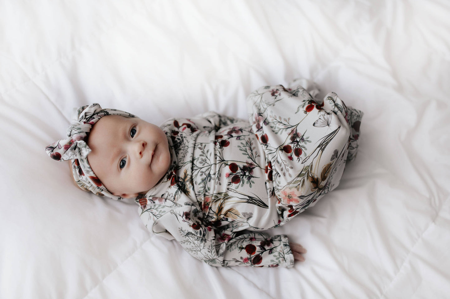 Floral Flower Knotted Gown: Gown & Bow