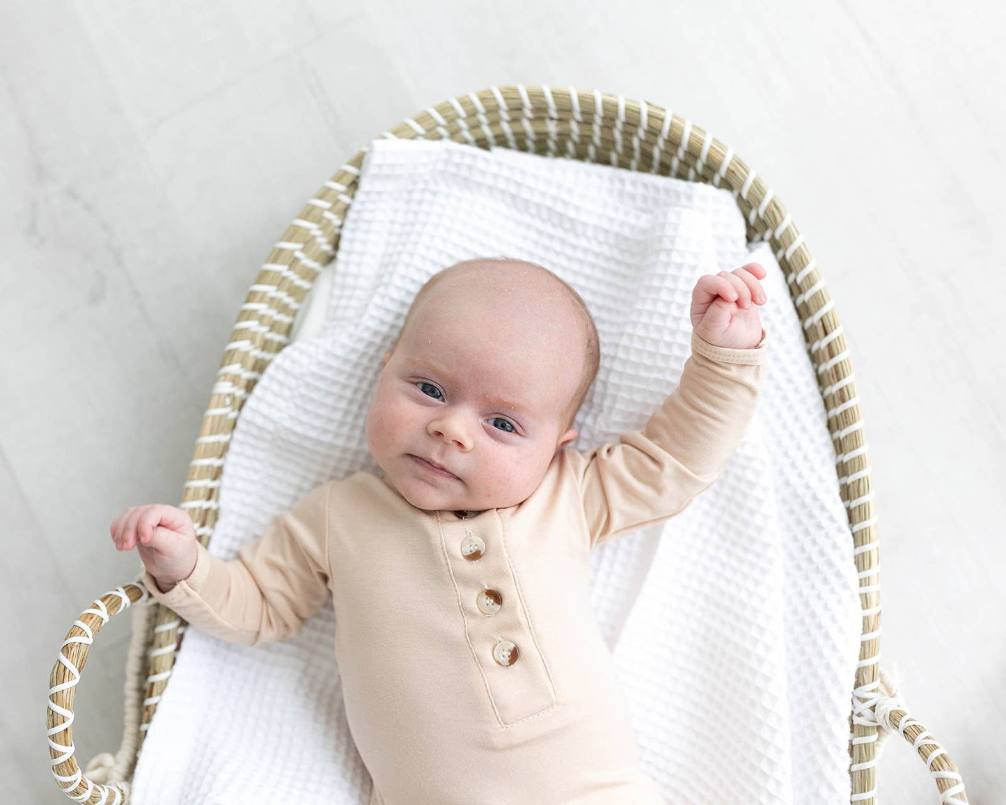 Knotted Baby Gown Set - Sand