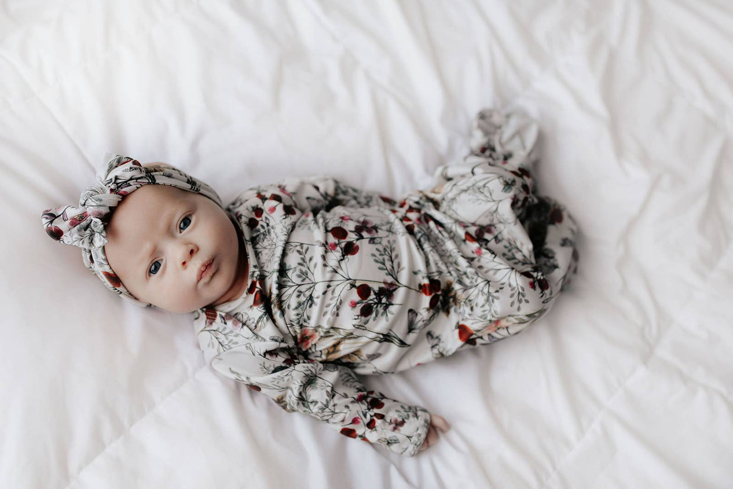 Floral Flower Knotted Gown: Gown & Bow