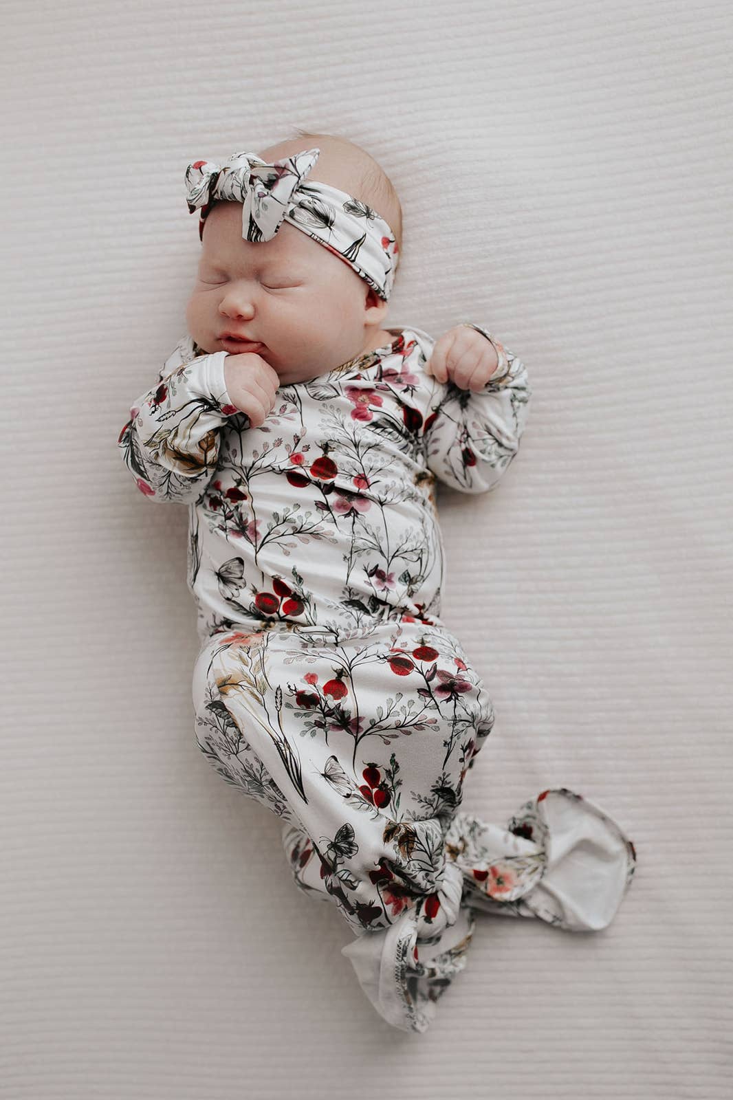 Floral Flower Knotted Gown: Gown & Bow
