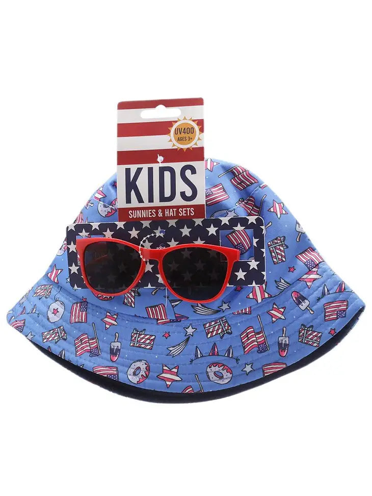 Kids Bucket Hat and Sunglass Set