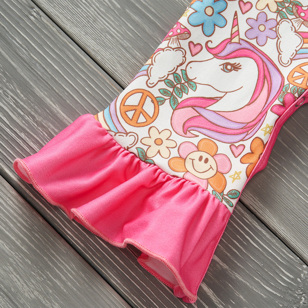 Peace, Love & Unicorns - Girl Romper