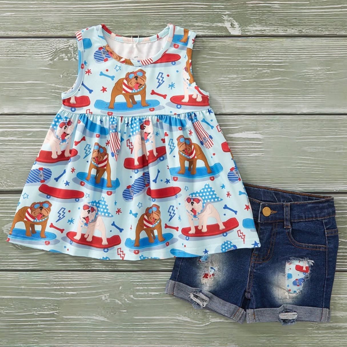 Red, White & Blue Short Set