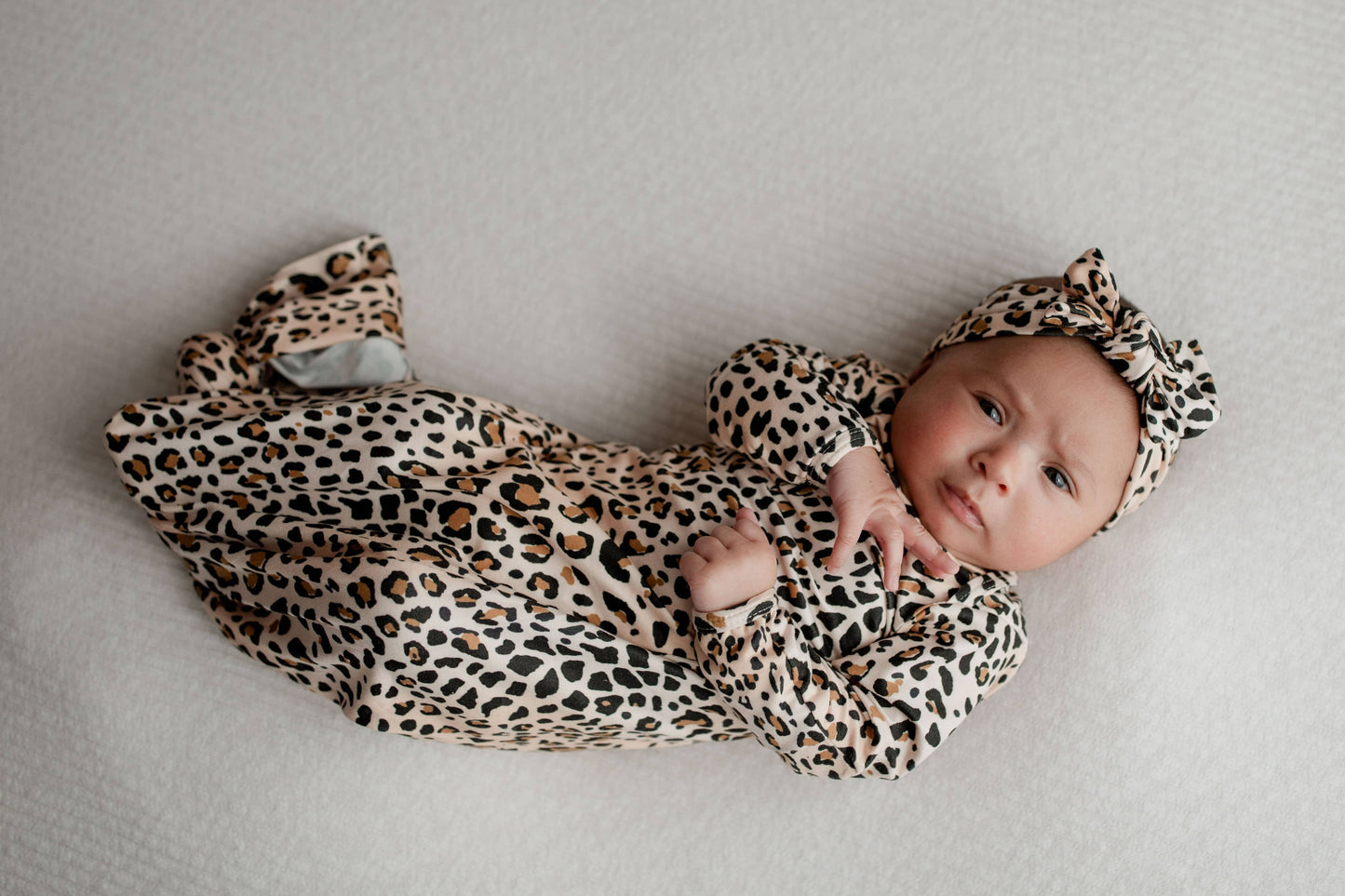 Leopard Knotted Gown: Gown & Hat