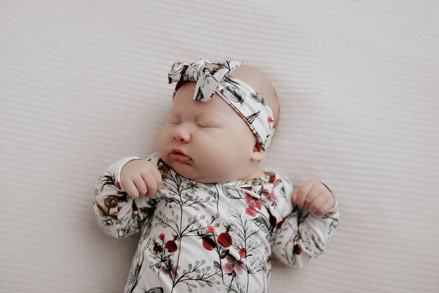 Floral Flower Knotted Gown: Gown & Bow
