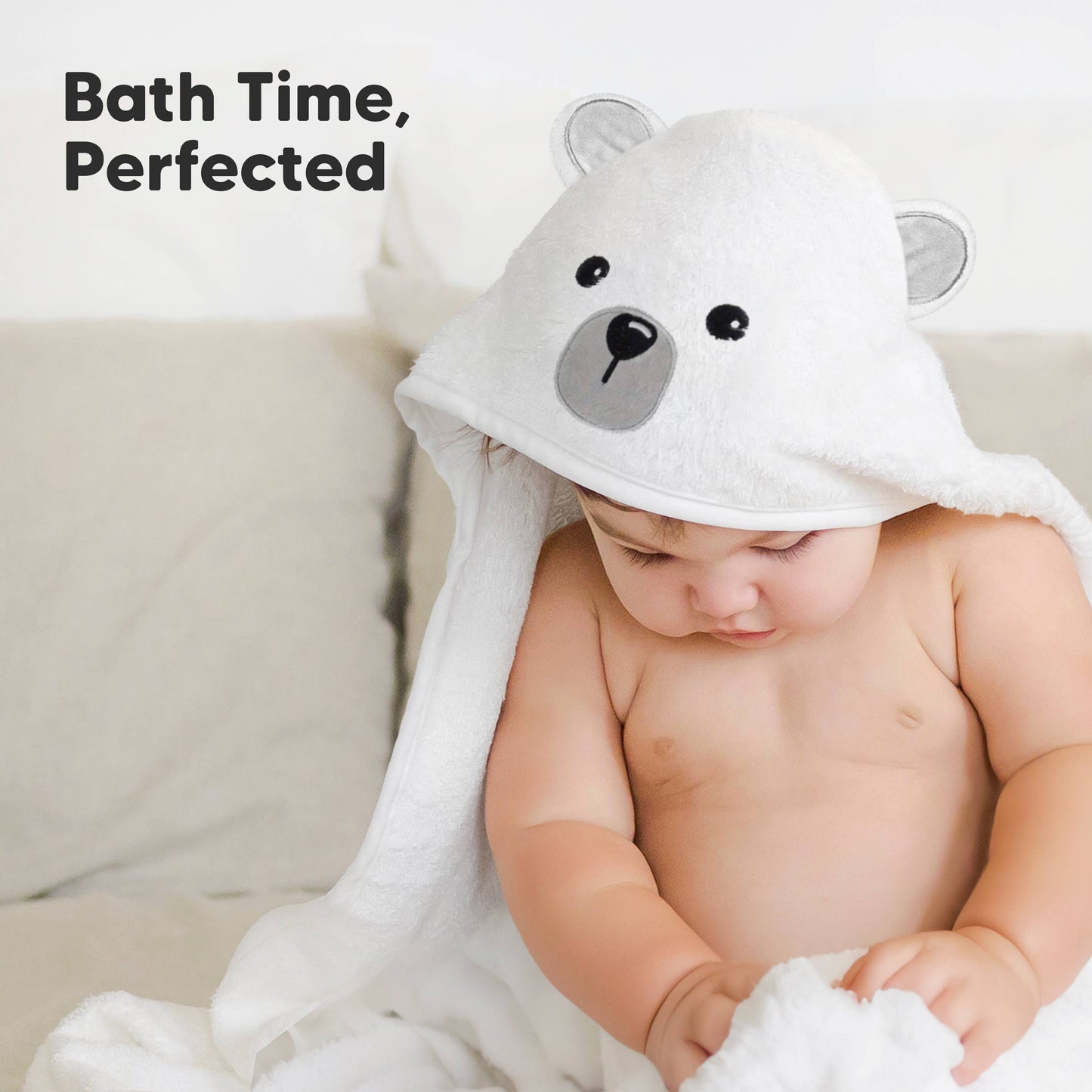KeaBabies Cuddle Baby Hooded Towel: Polar