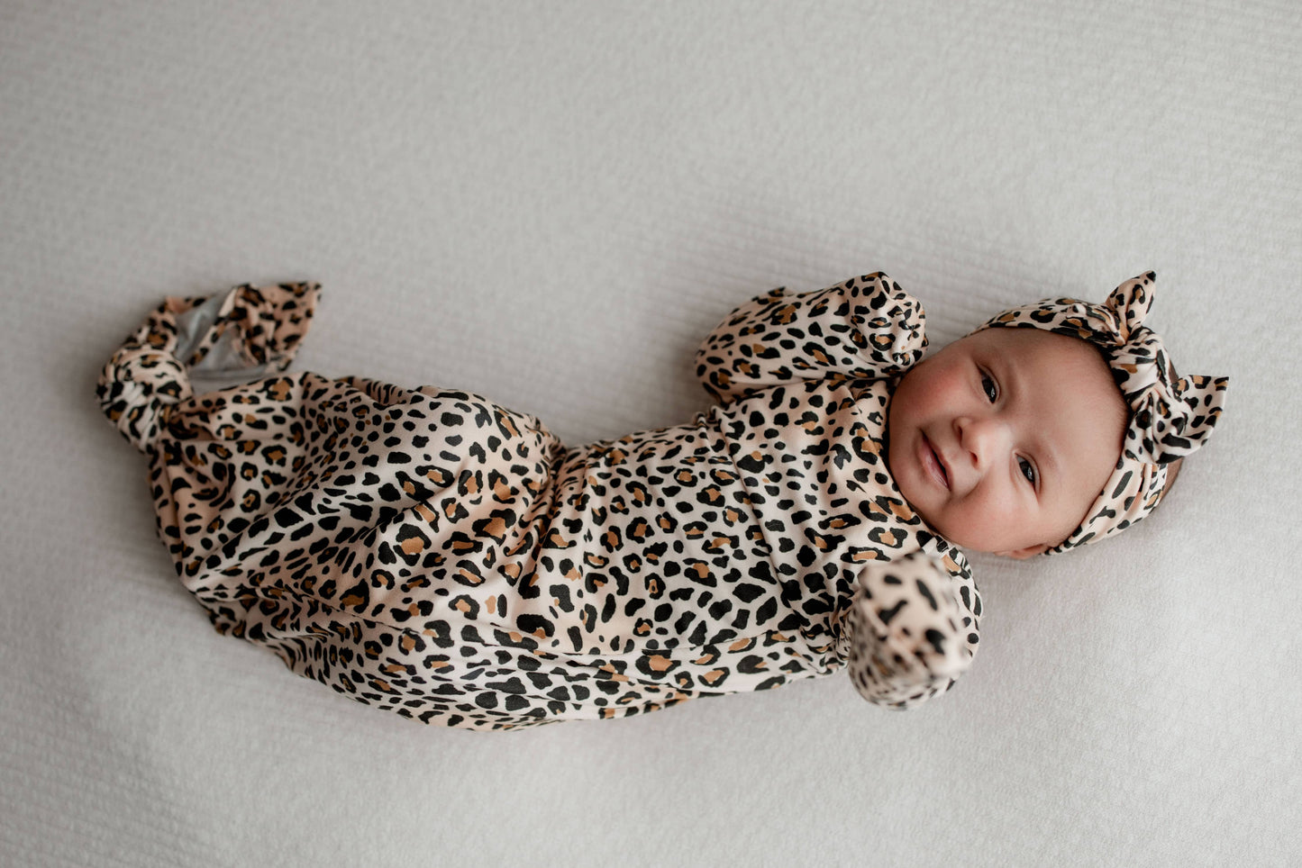 Leopard Knotted Gown: Gown & Hat