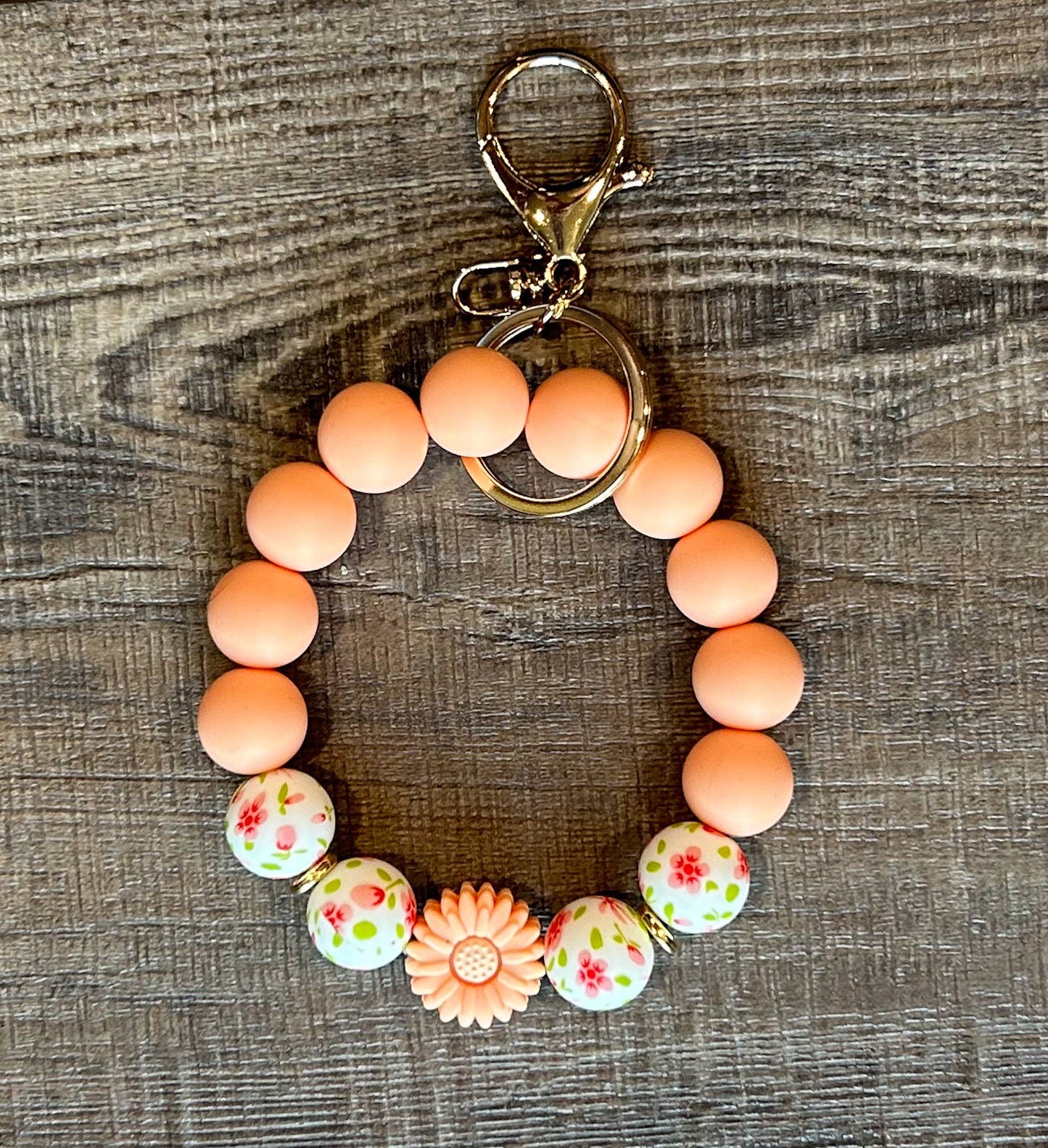 Floral Flower Wristlet Keychain