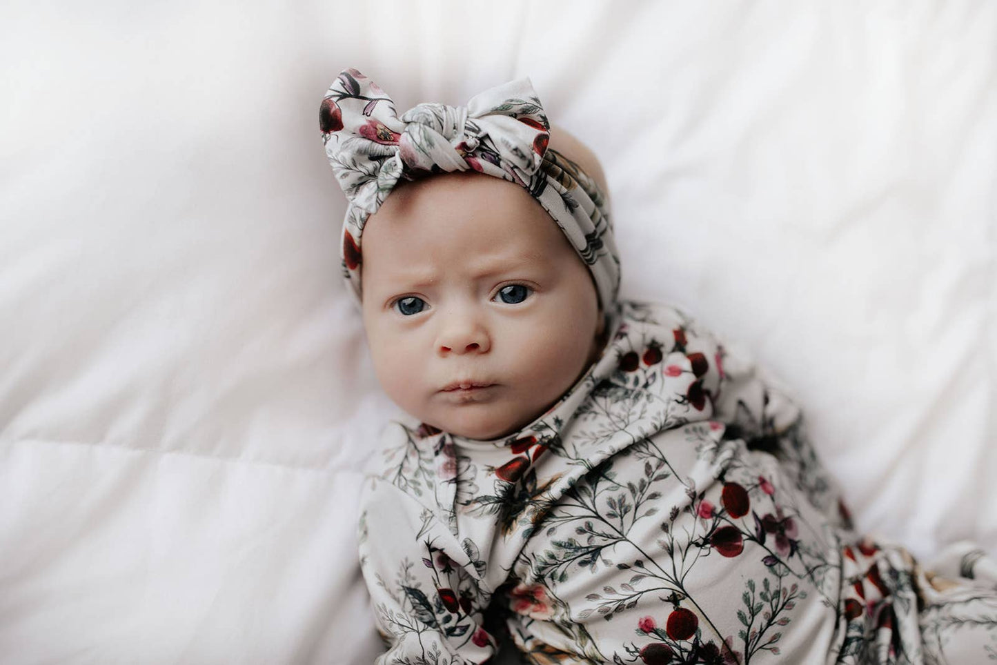 Floral Flower Knotted Gown: Gown & Bow