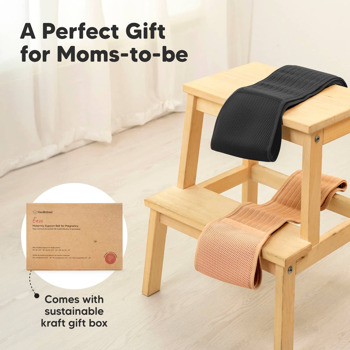 KeaBabies Maternity Support Belt (Midnight Black)