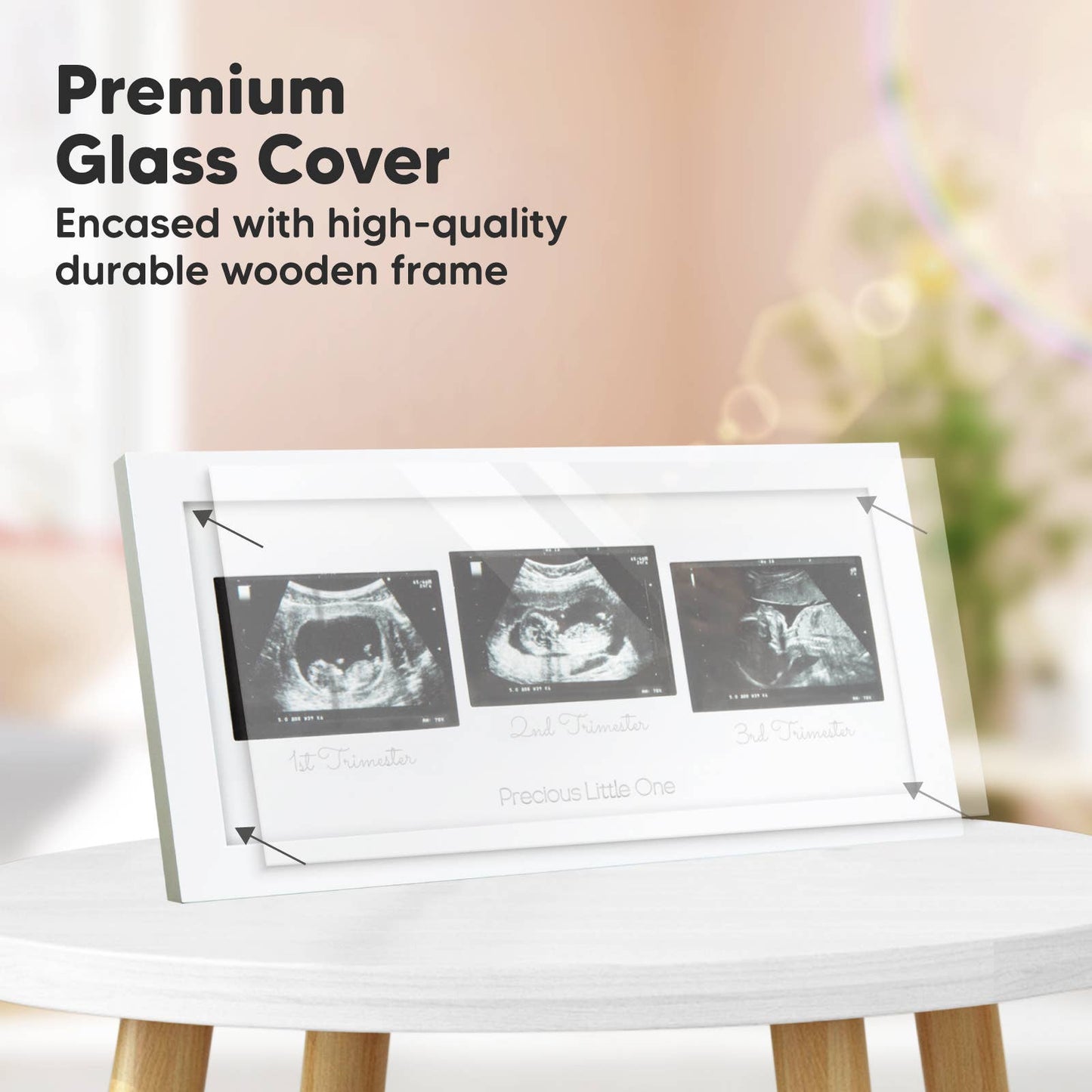 KeaBabies Trio Sonogram Frame (Alpine White)