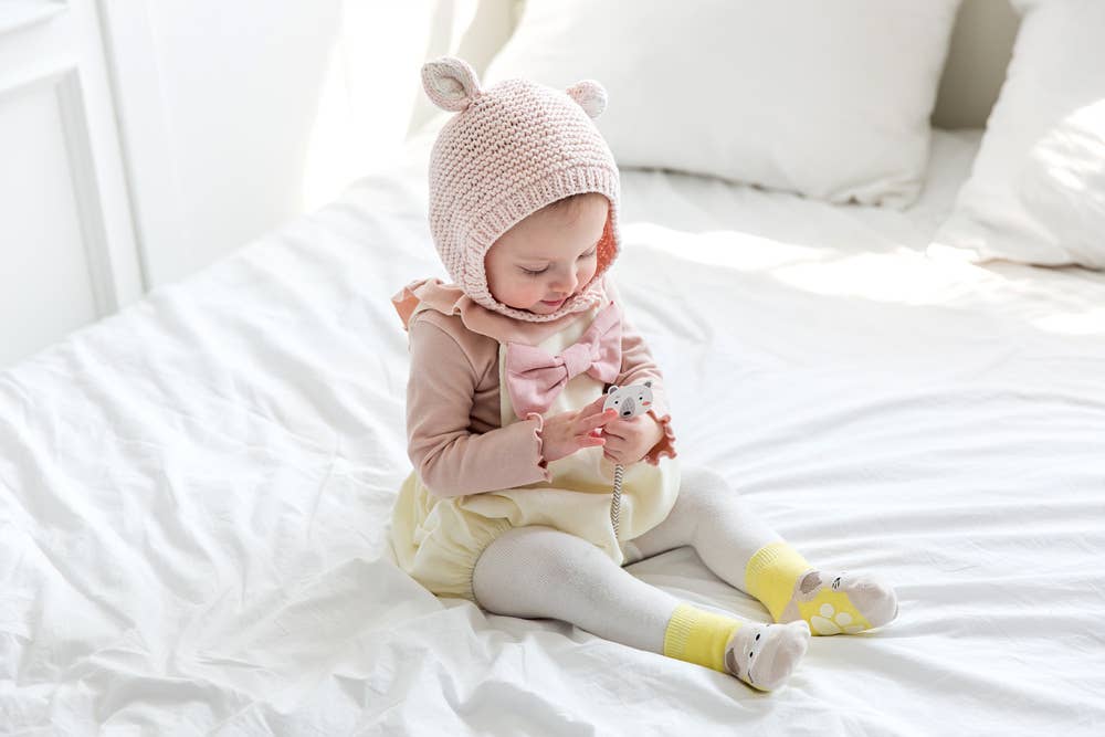 Mouse Zoo Baby Animal Socks: Yellow / XS (0~18M)