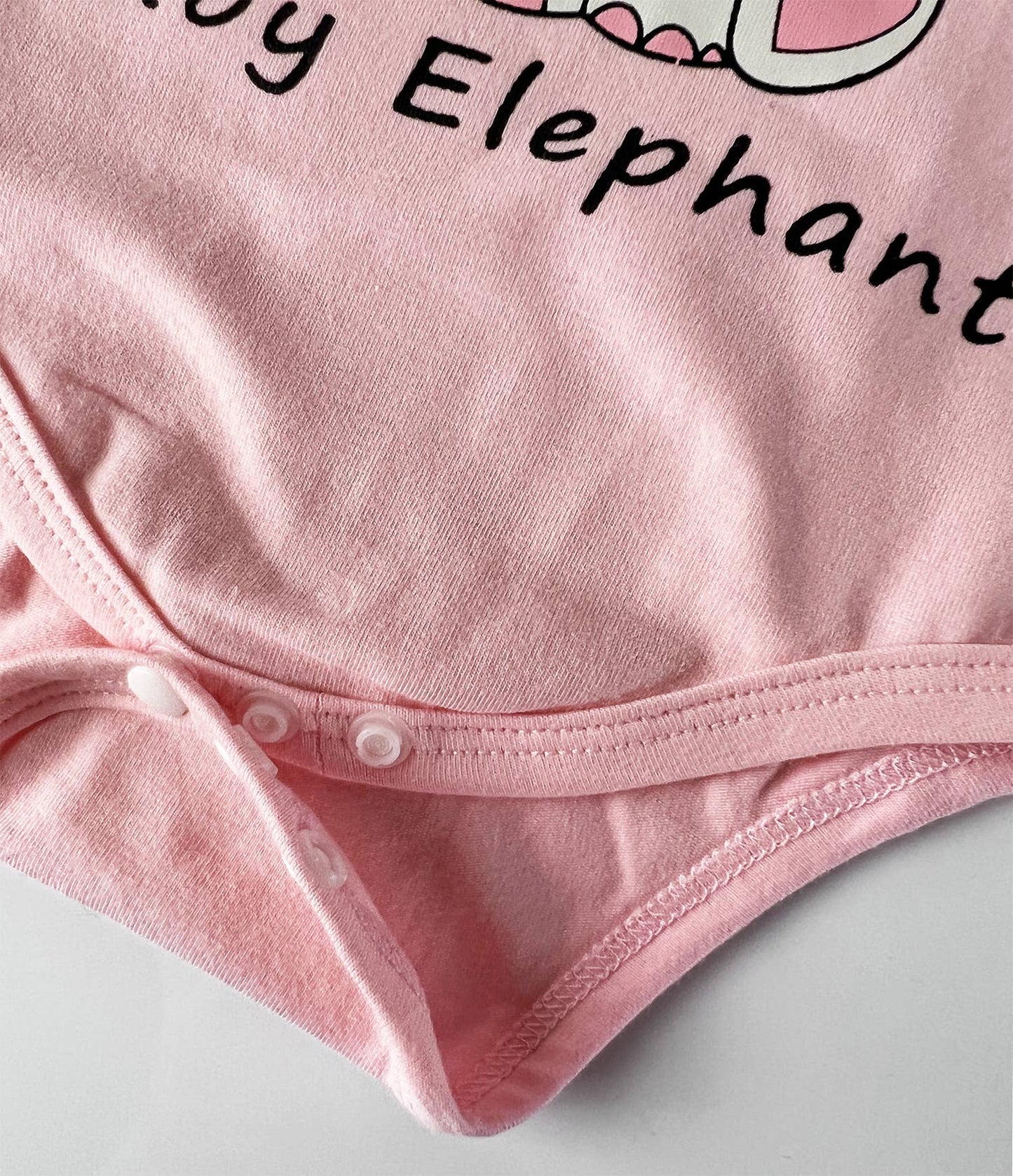 Elephant Pink Bodysuit, Shorts & Headband 3pcs Baby Girl Set