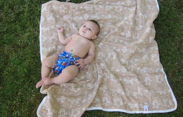 Double Layer Jacquard Cotton Baby Blanket