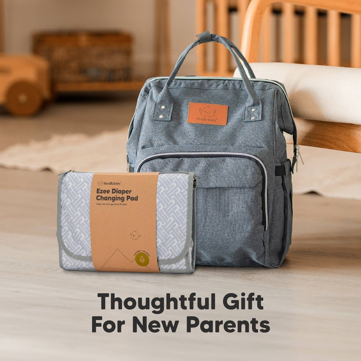 Ezee Portable Diaper Changing Pad, Foldable Changing Mat: Gray Mod