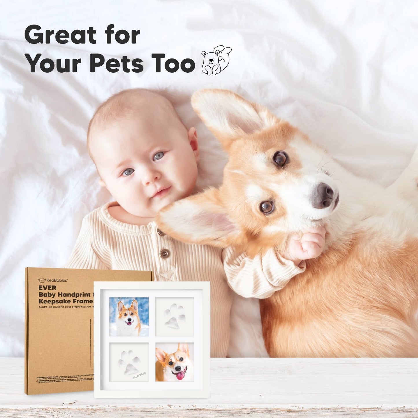 Ever Baby Hand & Footprint Keepsake Frame: Alpine White