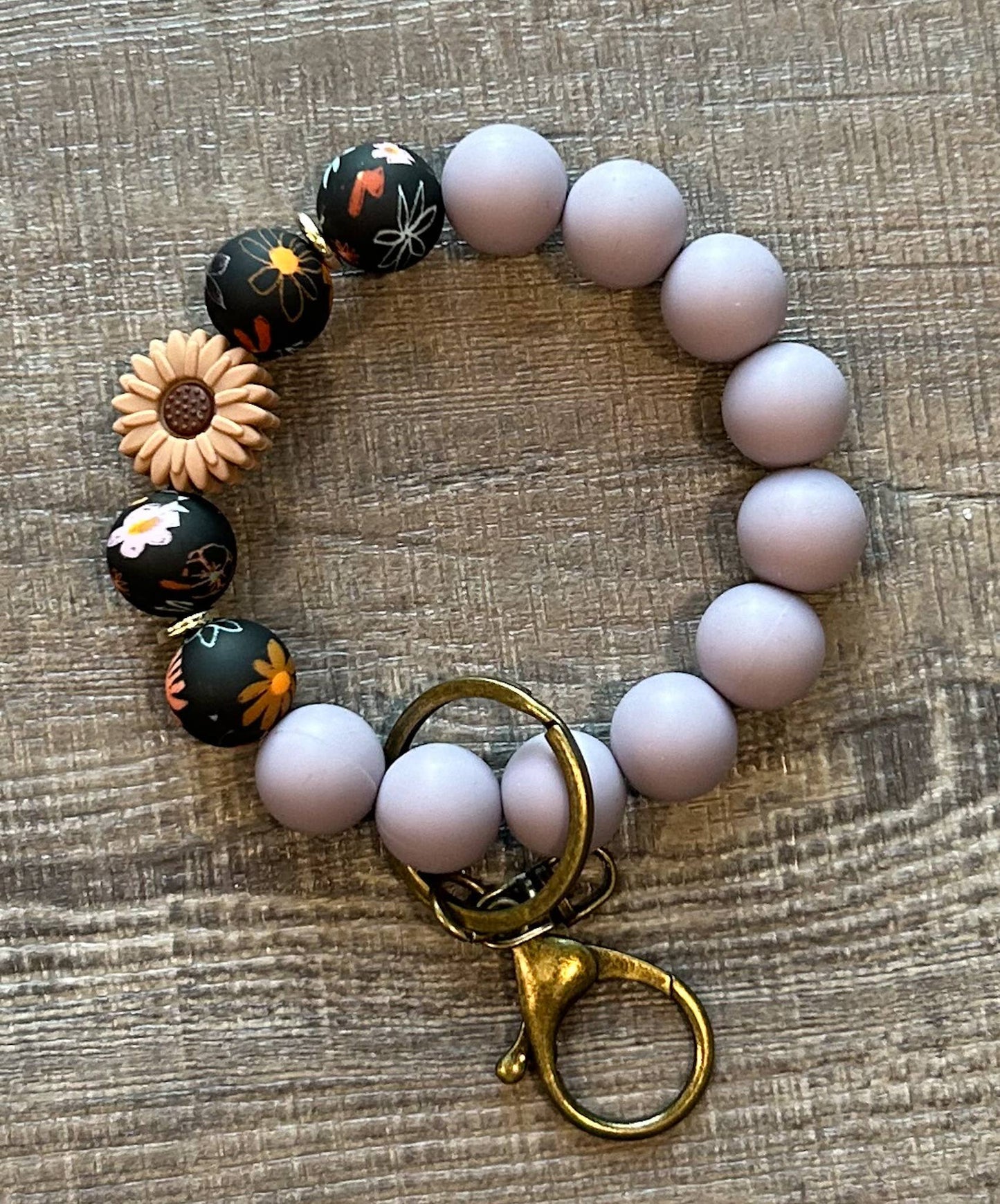 Floral Flower Wristlet Keychain