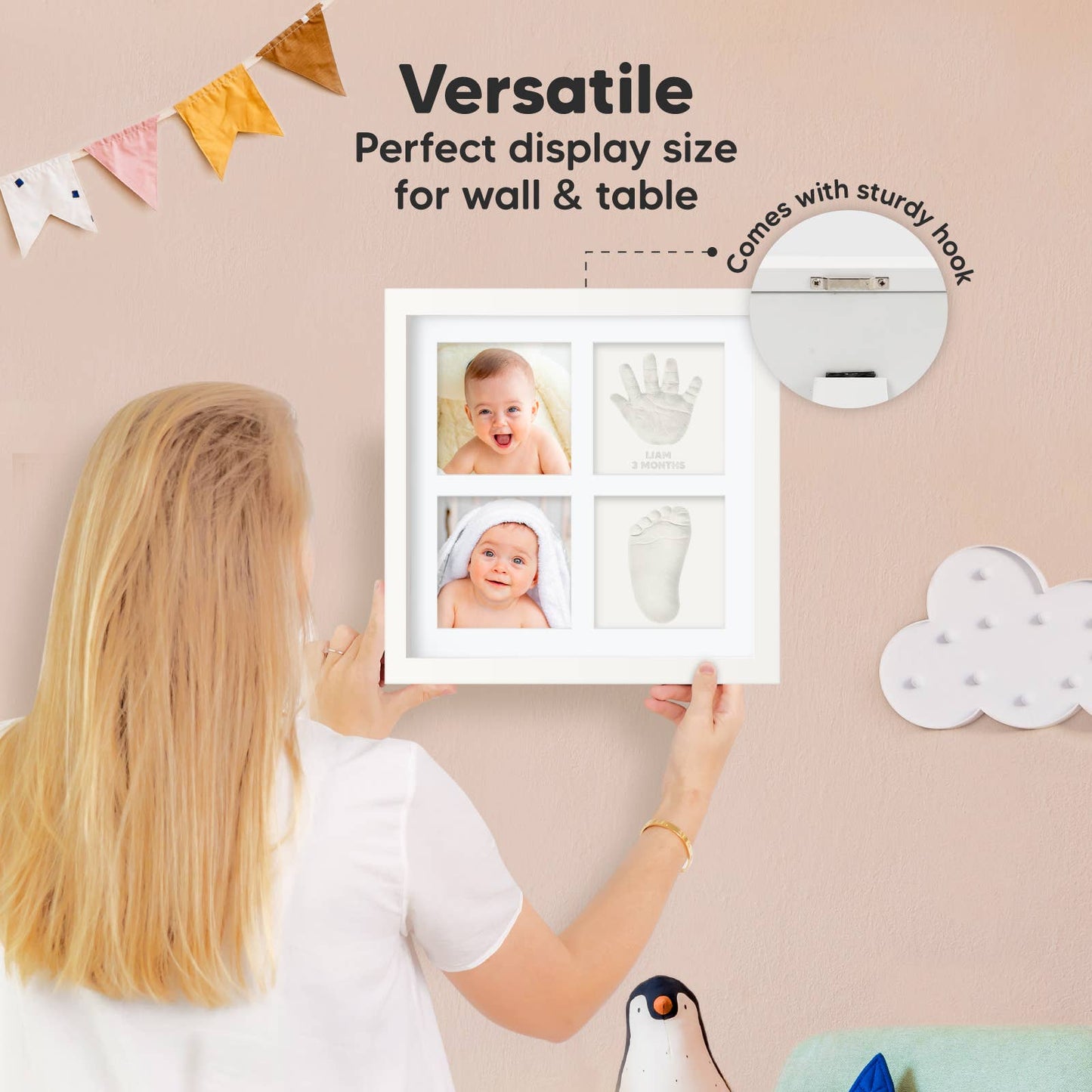 Ever Baby Hand & Footprint Keepsake Frame: Alpine White