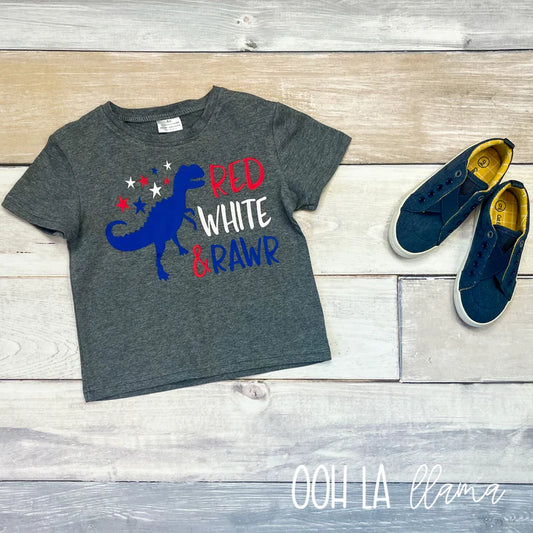 Red White & Rawr Shirt 12-18 M