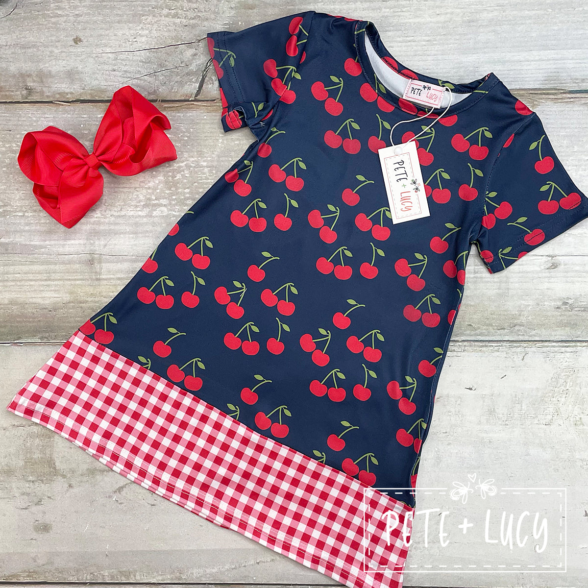 Cherries Short Sleeve Dress