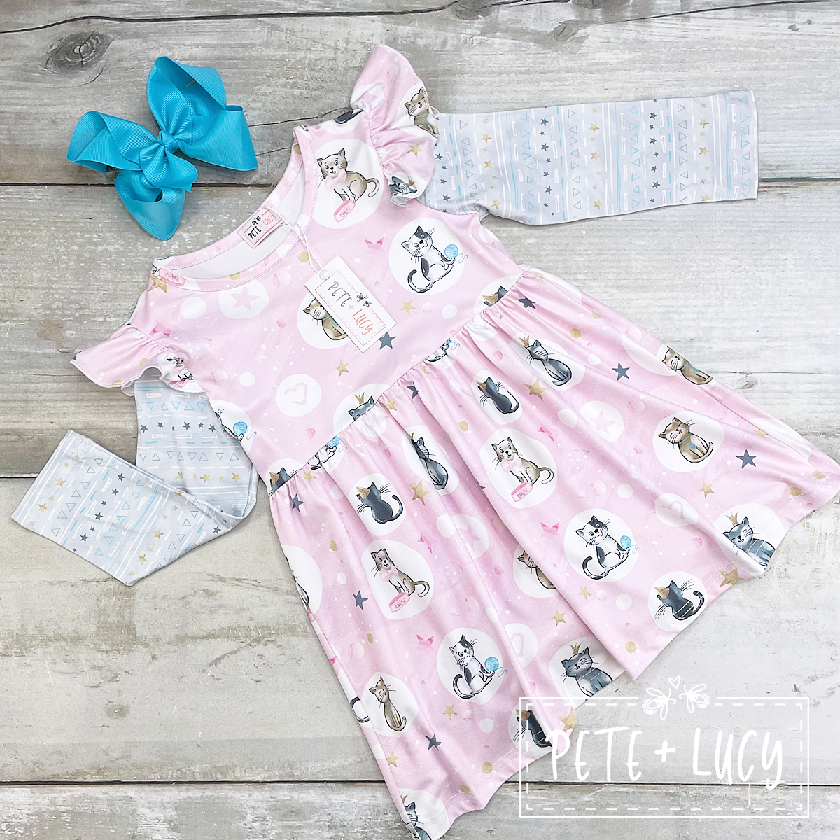 Pretty Kitties Long Sleeve Dress