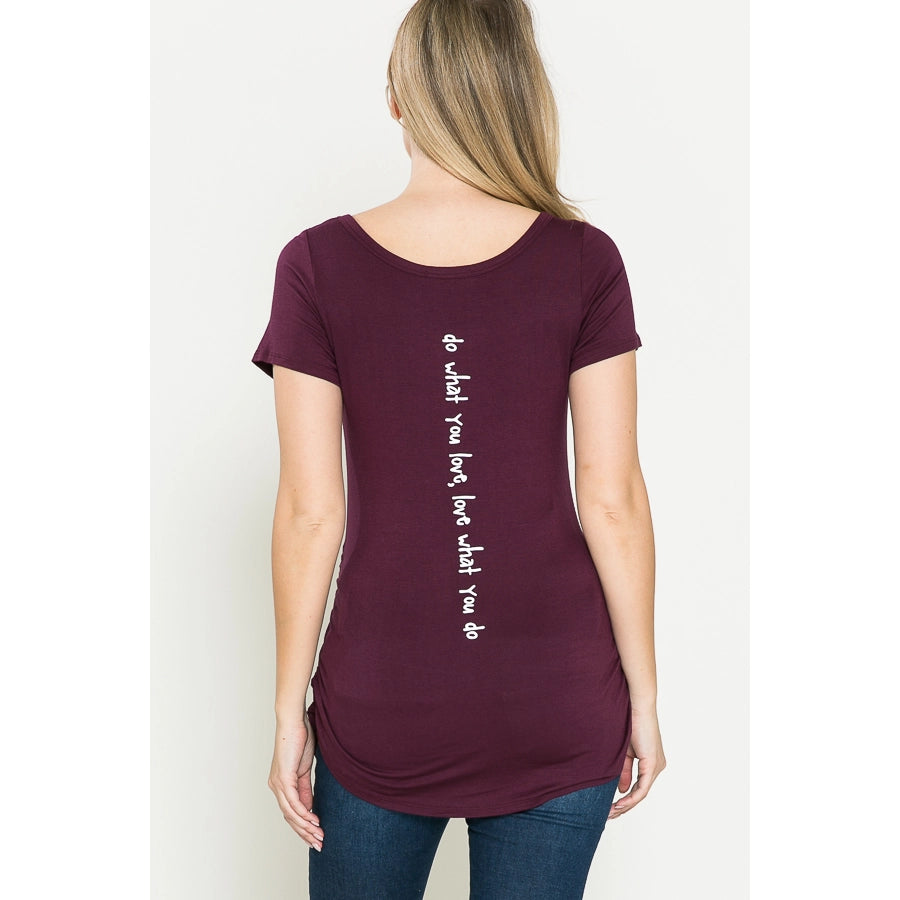 Maternity Top Heart Print Round Neck