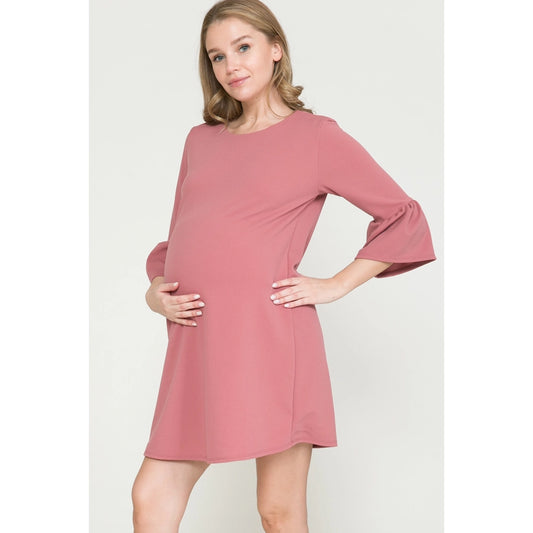 Maternity Ruffle Sleeve Dress
