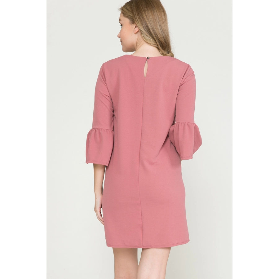 Maternity Ruffle Sleeve Dress