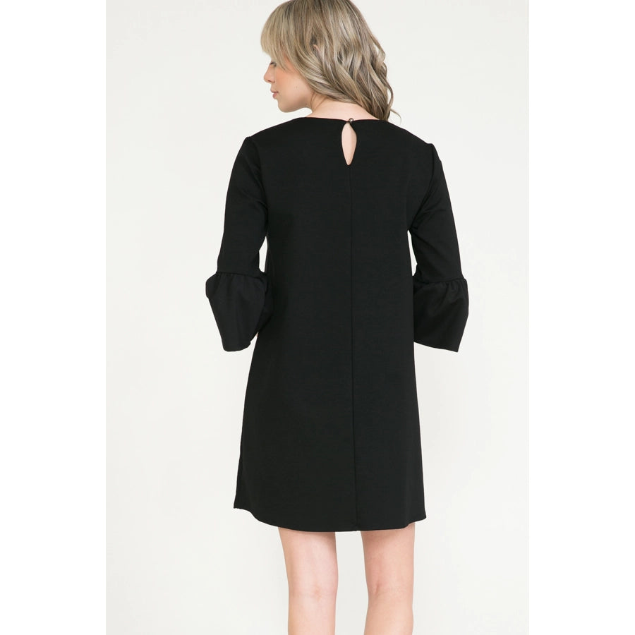 Maternity Ruffle Sleeve Dress