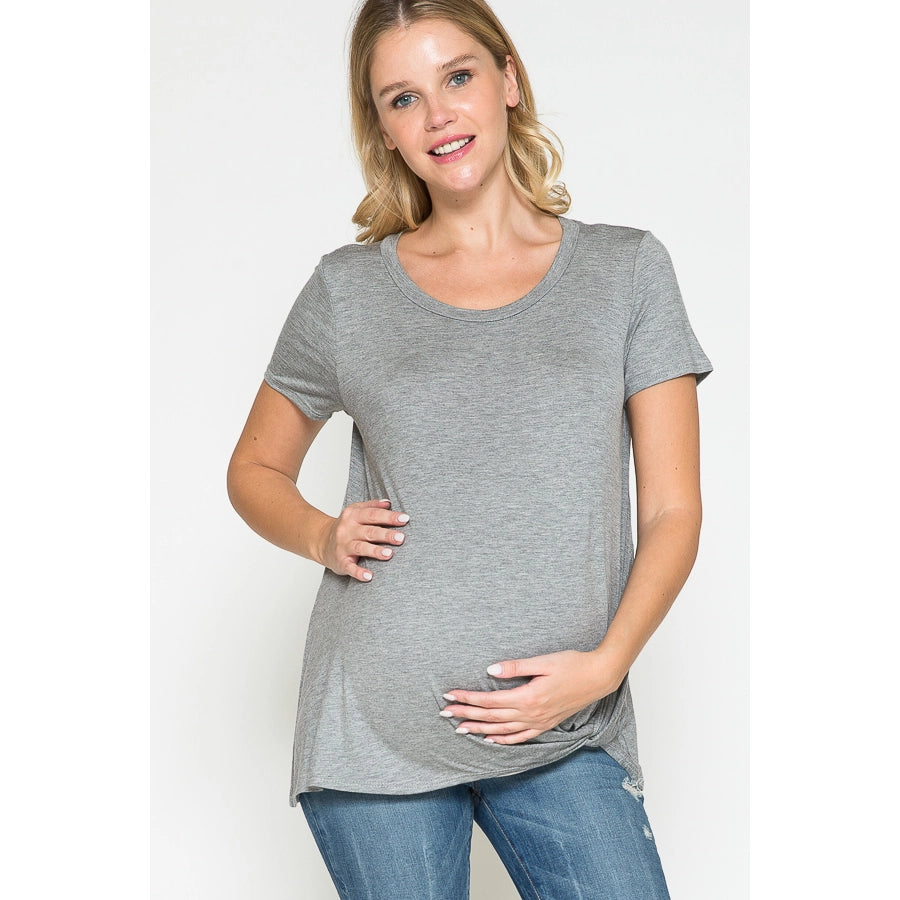 Maternity Short Sleeve Twist Front