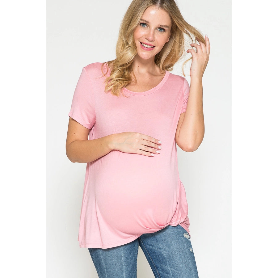 Maternity Short Sleeve Twist Front