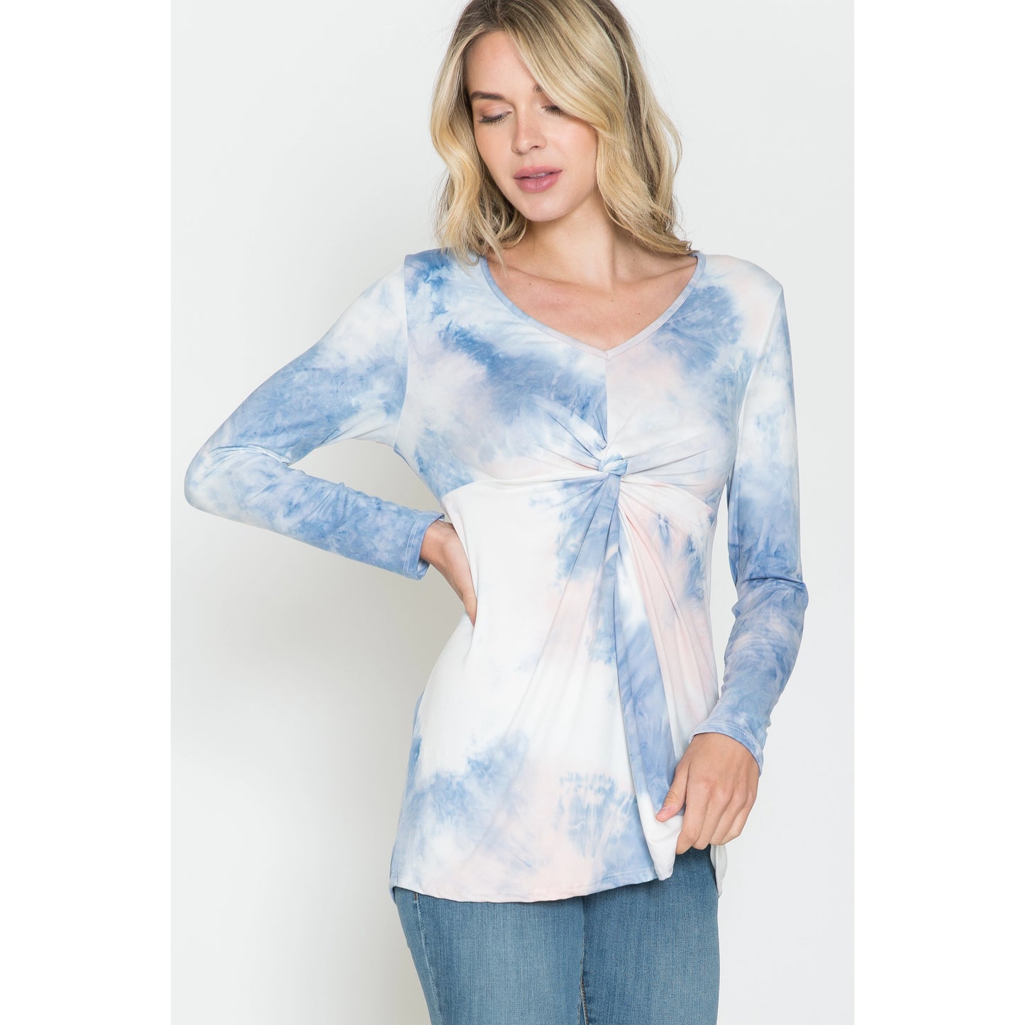 Tie Dye Maternity Long Sleeve Blouse
