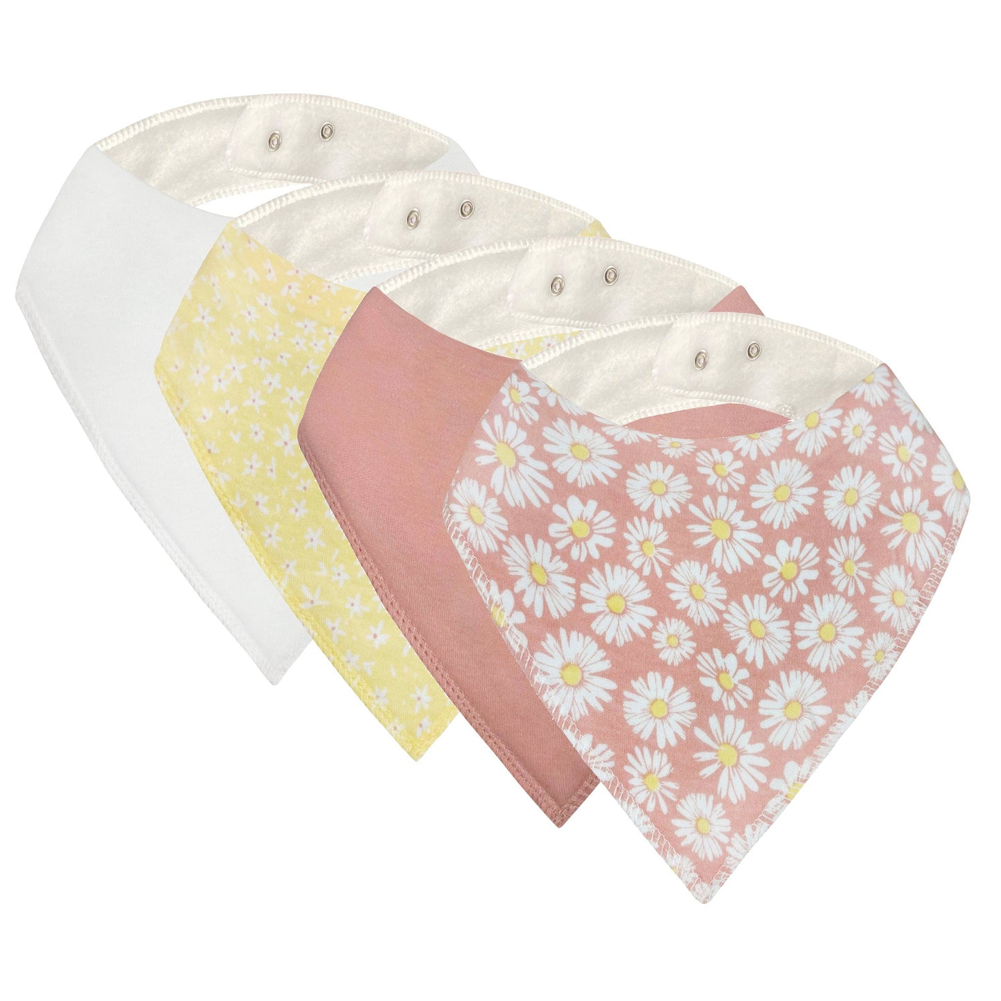 Bandana Bibs - Daisies 4 Pack