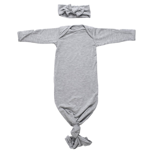 Gray Knotted Gown & Bow