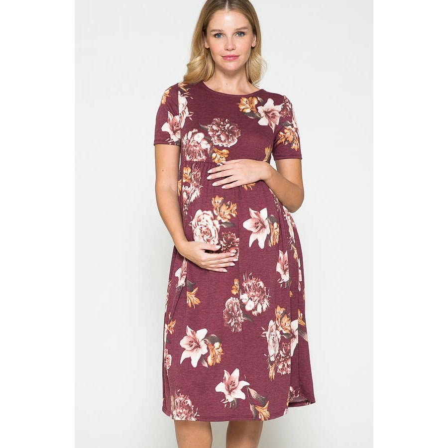 Maternity Babydoll Midi Dress