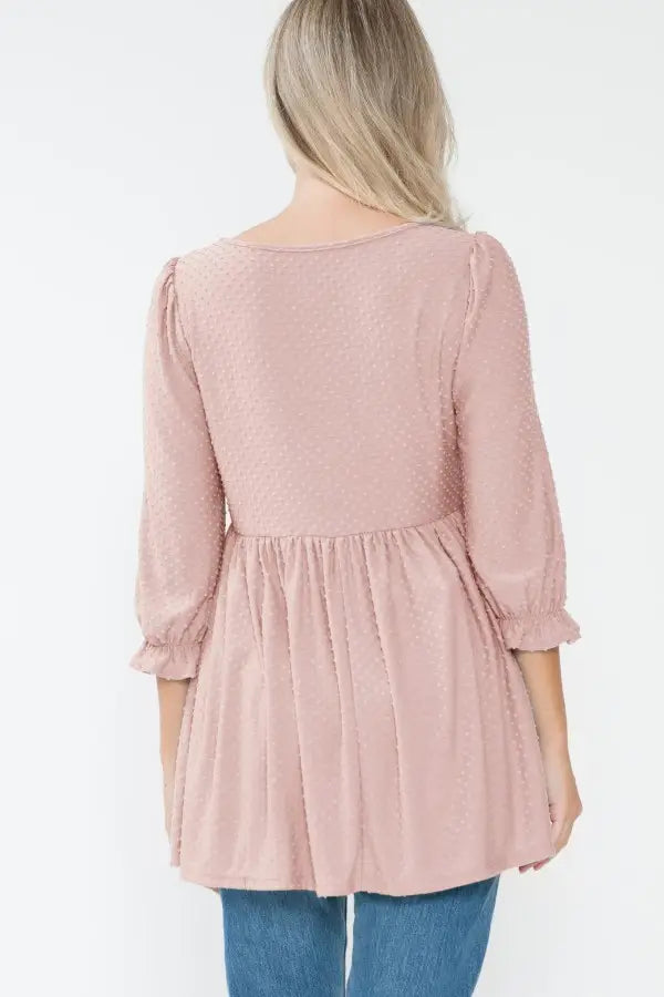Maternity 3/4 Sleeve Baby Doll Top