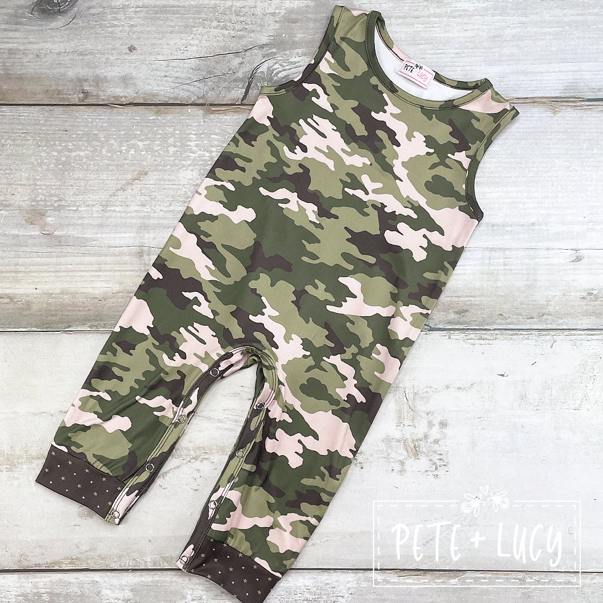 Camo Cuties Infant Boys Romper