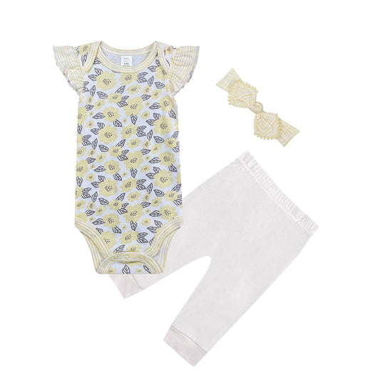 Harem Pants Set - Yellow Floral