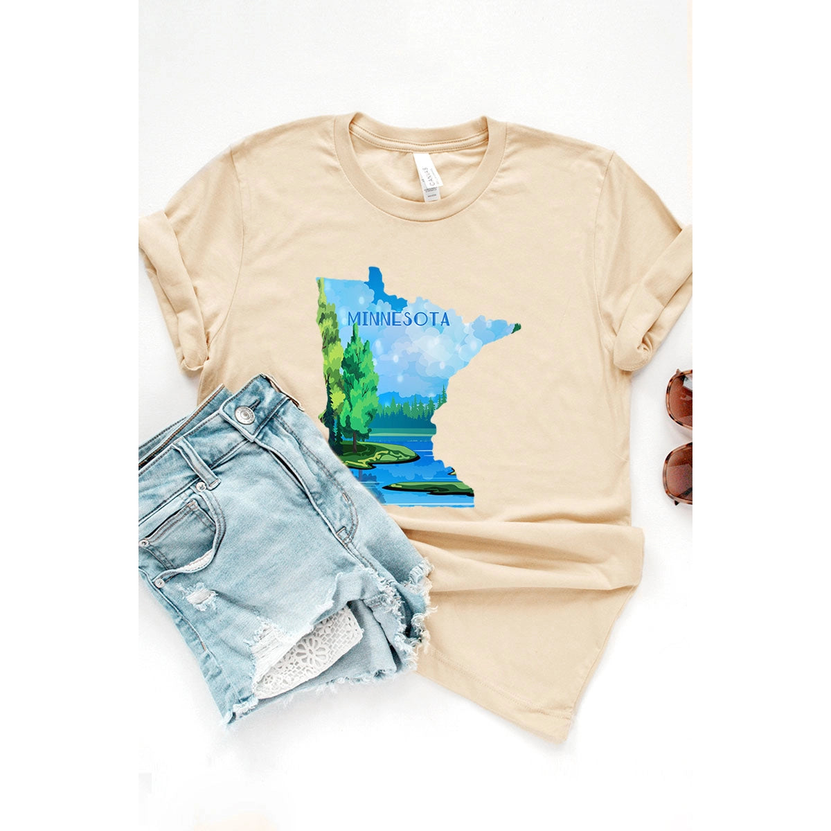 Minnesota State Landscape Adult T-Shirt